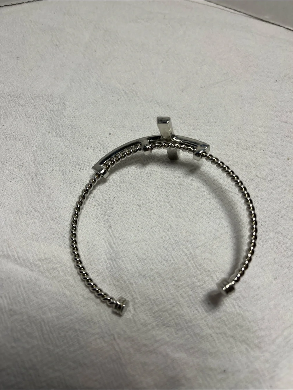 Silver Crystal Cross Cuff Bracelet - Women Jewelry